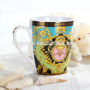 14OZ Luxury Gold-rim White Porcelain Mug of Sea Goddness